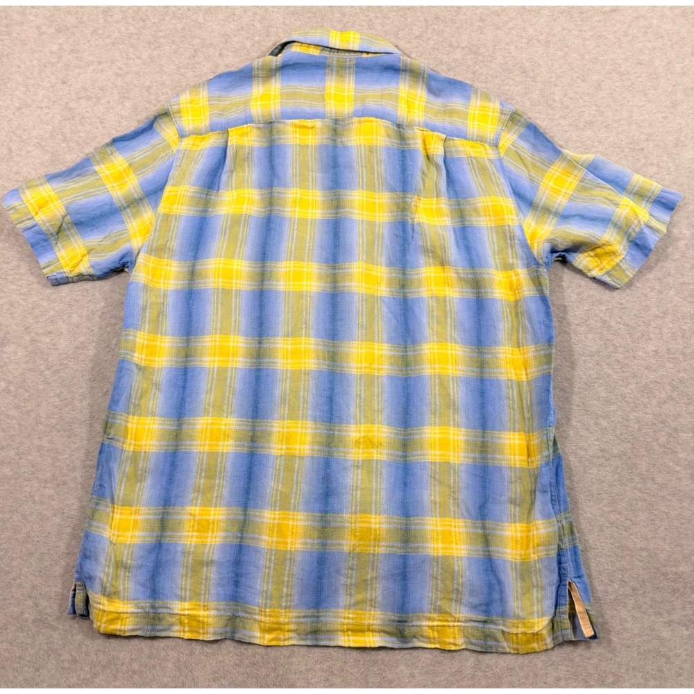 Tommy Bahama Button Down Shirt Mens Large Blue Yellow Plaid 100% Linen - Picture 9 of 9